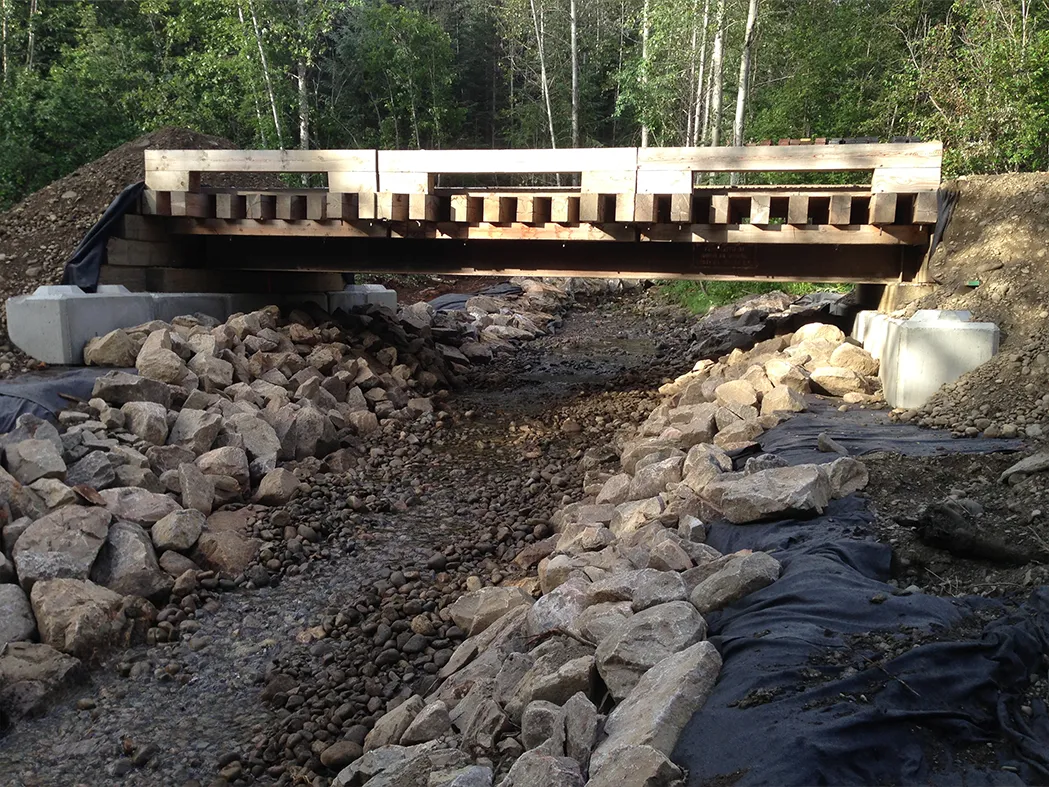 Bridge built over a creek