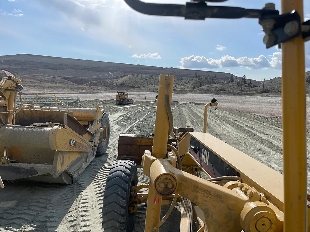Heavy equipment preparing large worksite